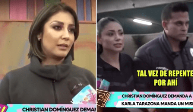Karla Tarazona se deslinda de las declaraciones de su compañero 'Metiche'. Foto: composición LR/Willax TV - Video: Wilax TV