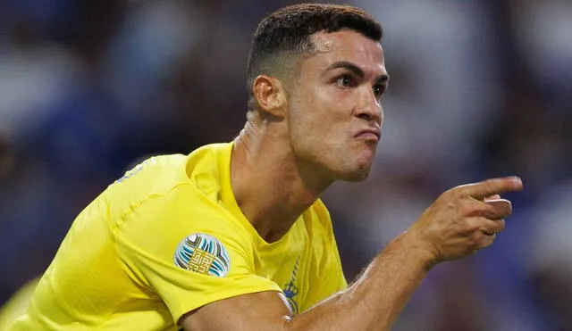 Cristiano Ronaldo anotó doblete y le dio el título del CCA al Al-Nassr. Foto: AFP.