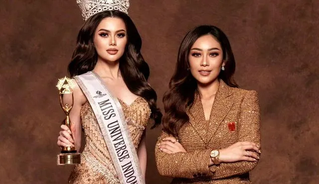 Poppy Capellaa, dueña de la franquicia miss Universe Indonesia, junto a su reina Fabiënne Nicole. Foto: miss Universe Indonesia Instagram