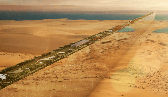 The Line se construirá en el desierto saudí y estará listo para 2030. Foto: NEOM