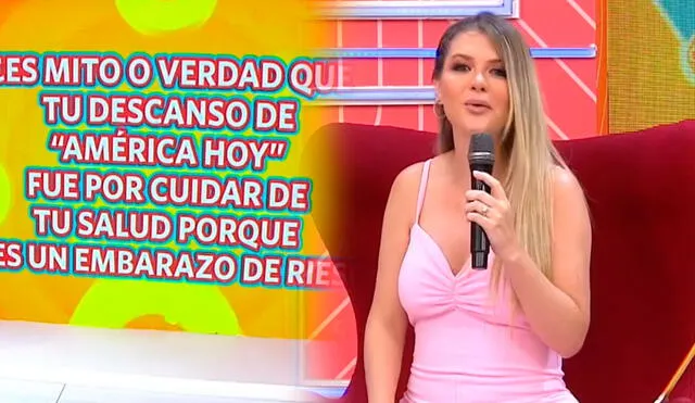 Brunella Horna revela que tuvo amenaza de aborto. Foto: captura/América TV - Video: América TV