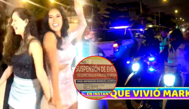 Melissa Paredes celebraba su cumpleaños con mucho ruido, motivo por el que Serenazgo intervino el inmueble. Foto: composición/captura ATV