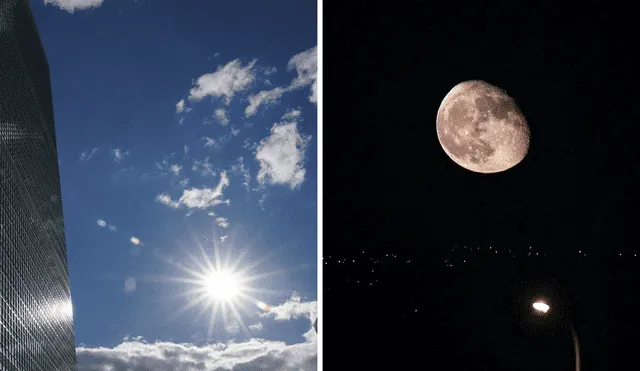 El Sol y la Luna son los astros que nos marcan el día de la noche. Foto: composición LR/AFP