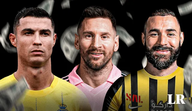 Cristiano Ronaldo, Benzema y Messi están entre los mejores pagados del mundo. Dos de ellos en Arabia y el otro en la MLS. Foto: Jazmín Ceras/La República/difusión.