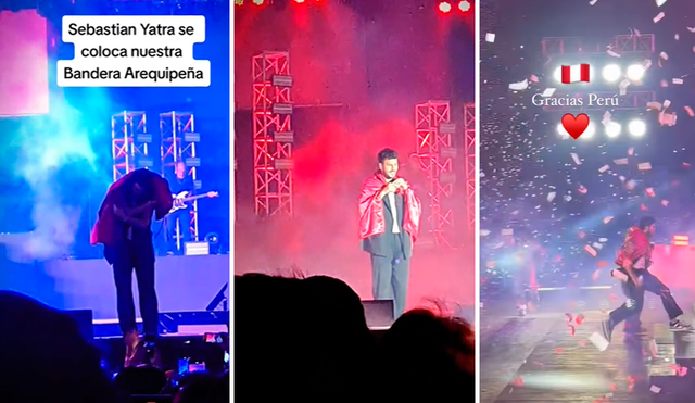 Sebastián Yatra se puso la bandera de Arequipa y conquistó a fans | Foto: Captura de TikTok