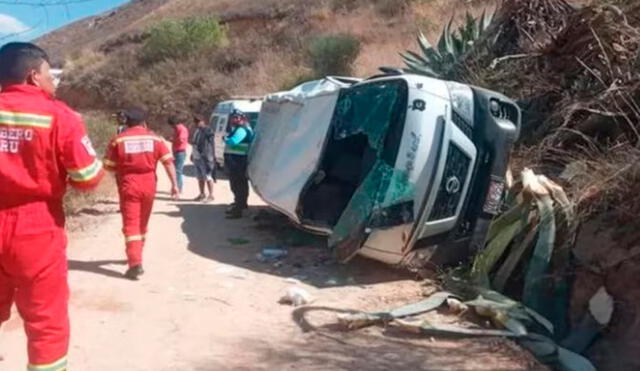 Accidente vehicular deja menores heridos de gravedad. Foto: Bomberos Caraz