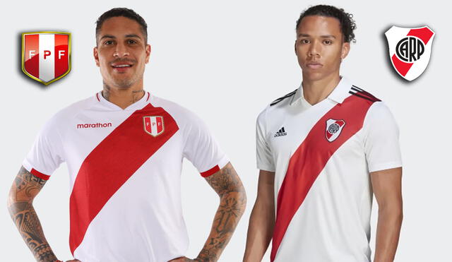 Las camisetas de la Blanquirroja y River Plate comparten los mismos colores: rojo y blanco. Foto: composición LR/FPF