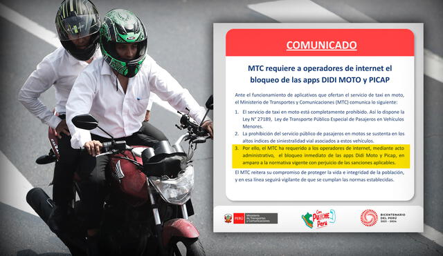 "El MTC no permitirá que ninguna empresa burle las leyes peruanas", dijo la titular del MTC sobre las apps que ofrecen taxi en moto. Foto: composición LR