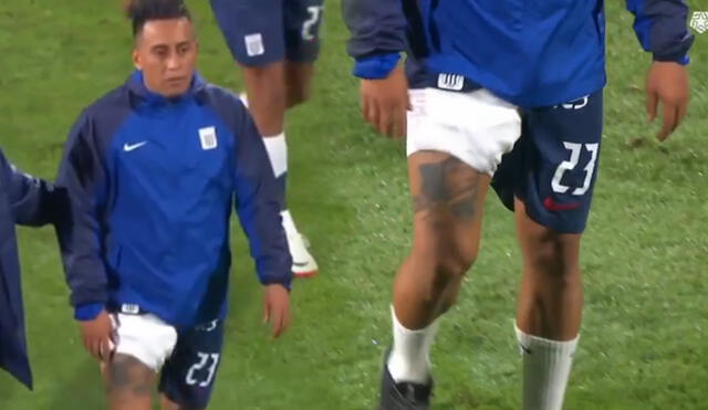 Christian Cueva fue cambiado en el entretiempo por una lesión. Foto: captura Liga 1 Max