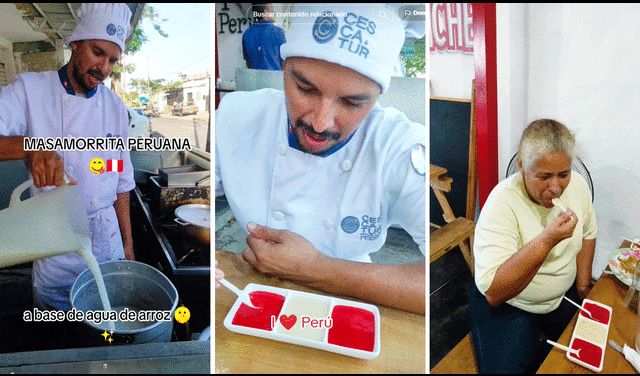 Cocinero venezolano la rompe en redes al preparar mazamorra. Foto: composición de LR/capturas/@Chifareyfusion/TikTok