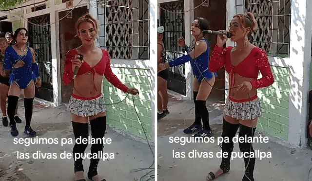 Las Divas de Pucallpa cantan en diversos eventos. Foto y video: @mati_0699/TikTok