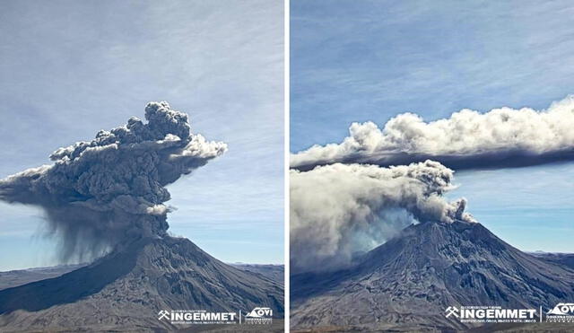 Nueva erupción del volcán Ubinas. Foto: composición LR/Steffano Trinidad/Ingemmet