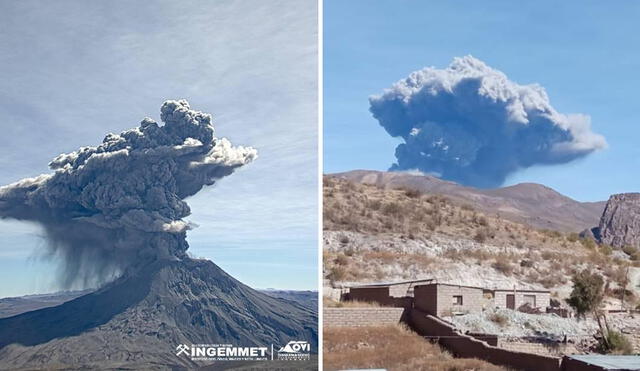 Ubinas es el volcán más activo del Perú. Foto: Composición LR / Igemmet / Municipalidad Distrital de Chojata. Video: Facebook Reportando Moquegua / Facebook Radio Americana / Twitter EQuake_Analysis