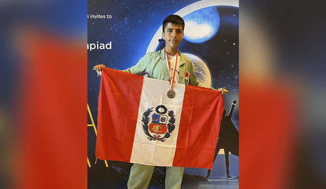 Mario Gilvonio, estudiante de secundaria que participó y ganó medalla de plata en Olimpiada. Foto: UNMSM