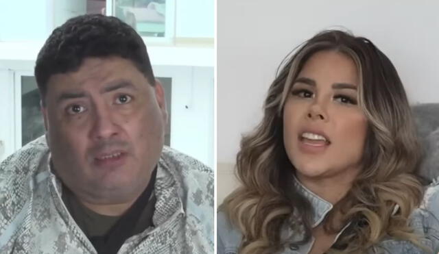 Alfredo Benavides no está contento con que Gabriela Serpa esté en el reality de Magaly Medina. Foto: composición LR/capturas de ATV - Video: ATV