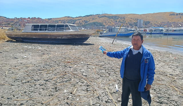 Afectados. Lancheros señalan que sus embarcaciones quedaron varadas porque lago se seco.