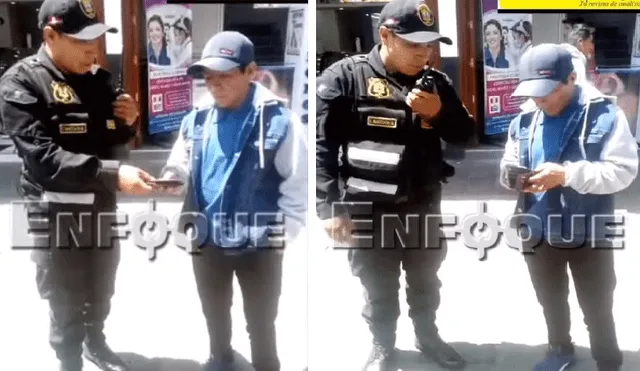 Sereno tuvo un buen gesto con el ciudadano. Foto y video: Enfoque Ayacucho Noticias