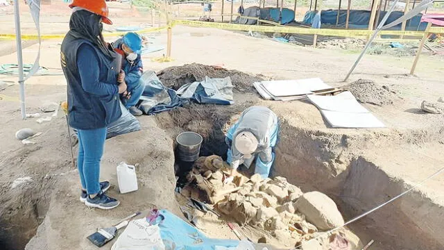 La hoyada. En total, se han encontrado 114 restos cerca al cuartel Los Cabitos, pero pueden seguir apareciendo más. Foto: difusión