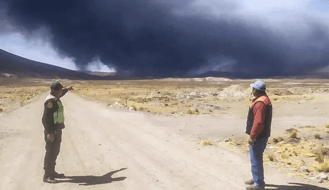 Proceso Eruptivo. San Juan de Tarucani es uno de los distritos afectados con erupción.