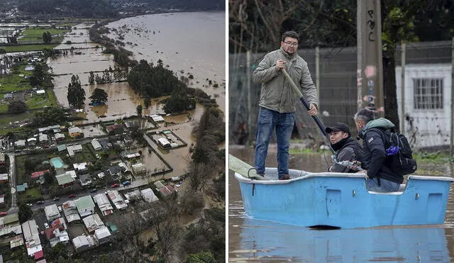 Cuatro regiones de Chile  se encuentran bajo de emergencia por las lluvias torrenciales. Foto: composición LR/EFE