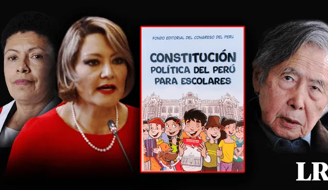 Publicación de la Constitución para escolares estuvo a cargo del Fondo Editorial del Congreso, actualmente bajo control fujimorista. Foto: composición de Fabrizio Oviedo/La República