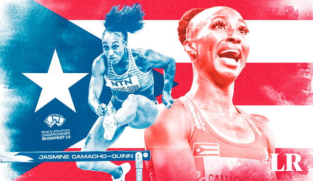 Jasmine Camacho Quinn aspira a ser la primera mujer campeona mundial de atletismo para Puerto Rico. Foto: composición de Fabrizio Oviedo/La República