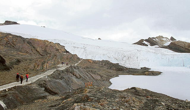 También en el norte. Así luce el nevado Vallunaraju (Huaraz). Urge tomar medidas ante el riesgo de que descienda la oferta de agua proveniente de glaciares. Foto: difusión