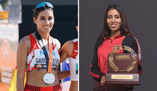 Kimberly García ganó la medalla de plata en el Mundial de Atletismo de Budapest 2023. Foto: composición LR/AFP/Universidad Continental