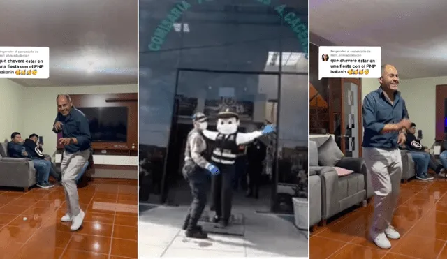 Agente de la PNP se roba la atención con su talento para el baile. Foto: composición LR/@Policía_Bailarín - Video: @Policía_Bailarín/TikTok