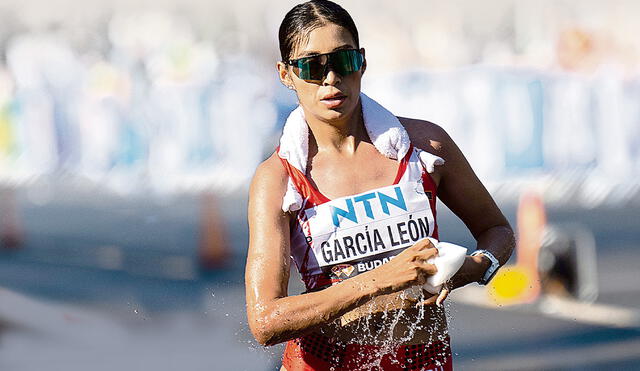 La laureada deportista Kimberly García obtuvo el segundo puesto, en marcha atlética, en el Mundial de Atletismo Pudapest 2023. Foto: EFE