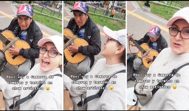 La Miski se puso a cantar con músico callejero en emporio de Gamarra. Foto: composición de LR/@Lamiskiperu/TikTok