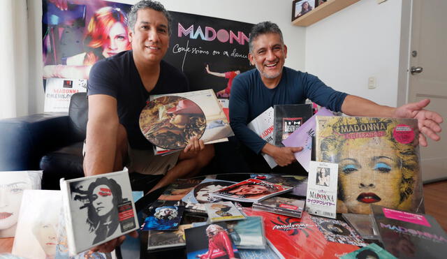 Carlos Vera y Hans Fernández, del Club Oficial de Fans Peruanos Grupo Madonna. Fanatismo a prueba de balas. Foto: Félix Contreras - La República