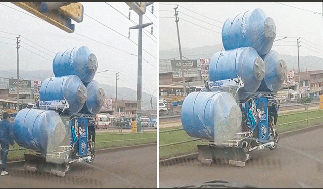 Usuarios mostraron su preocupación ante inusual traslado de tanques para agua. Foto: composición LR/TikTok/@Adolfomontesss