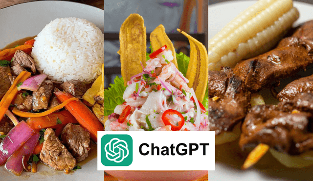 El lomo saltado, el ceviche y los anticuchos son algunos de los platos bandera de la gastronomía peruana, según ChatGPT. Foto: composición/ El Espectador
