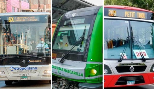 La ATU informó que los horarios del Metropolitano, Metro de Lima y corredores complementarios. Foto: composición LR/Gobierno del Perú
