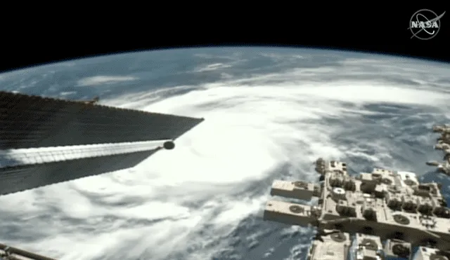 El huracán Idalia (categoría 1) es captado desde la Estación Espacial Internacional. Foto: captura de Youtube / NASA