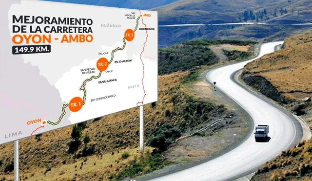 La ejecución de la carretera Oyó-Ambo está a cargo de Provías. Foto: composición Luis Barrios/ LR
