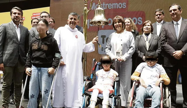 Juntos. Lanzamiento de la Teletón 2023 fue el martes 29 en la Bolsa de Valores de Lima. La meta es recaudar S/12,5 millones. Foto: difusión