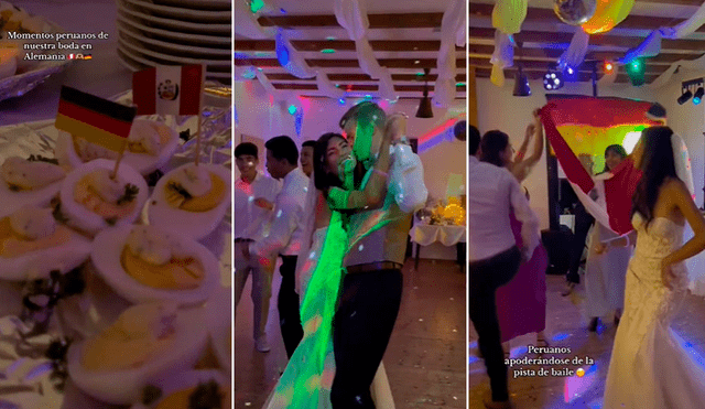 Pareja celebró su boda en Alemania, pero no faltó la música peruana. Foto: composición LR/TikTok/@the.team.sunchine