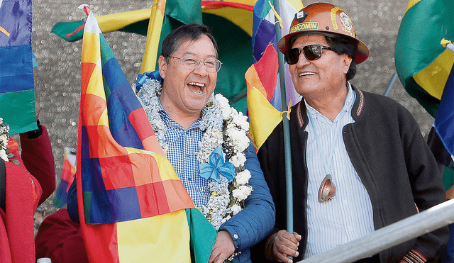 Guerra de cocaleros. El presidente Arce y Evo Morales son socios fundadores del partido oficialista. Ahora ni se hablan. Foto: difusión