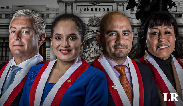 Los congresistas ponentes: Juan Lizarzaburu, Edith Julón, Arturo Alegría y Elizabeth Medina