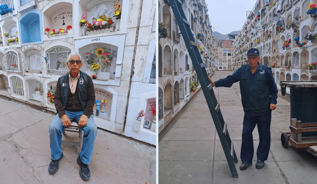 Marcelino y Tito son de Cajamarca y trabajan desde hace más de 40 años en el cementerio El Ángel de El Agustino. Foto: composición LR/La República/Francisco Claros