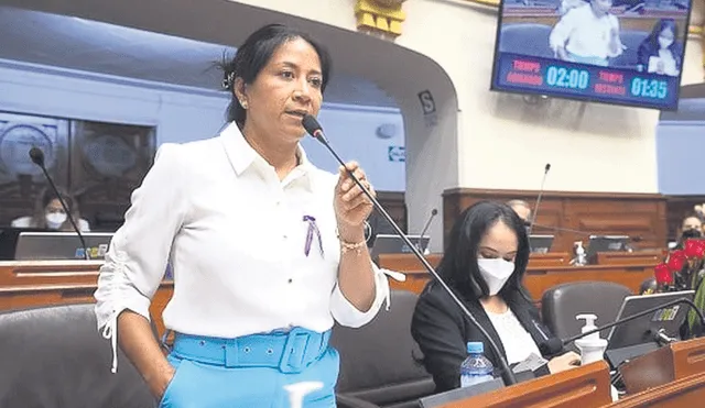 Denunciada. Congresista de APP Rosio Torres, investigada por recorte de sueldo. Foto: difusión