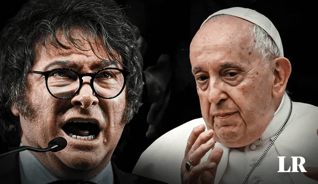 "El papa impulsa el comunismo, con todos los desastres que causó", dijo Javier Milei sobre el pontífice. Foto: composición de Jazmin Ceras/AFP - Video: El Popular