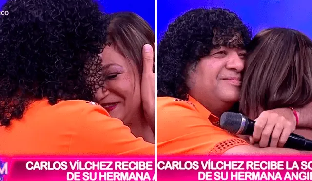 Carlos Vílchez y su hermana Angie protagonizaron un tierno momento en el set de 'Mande quien mande'. Foto: composición LR/Captura América TV