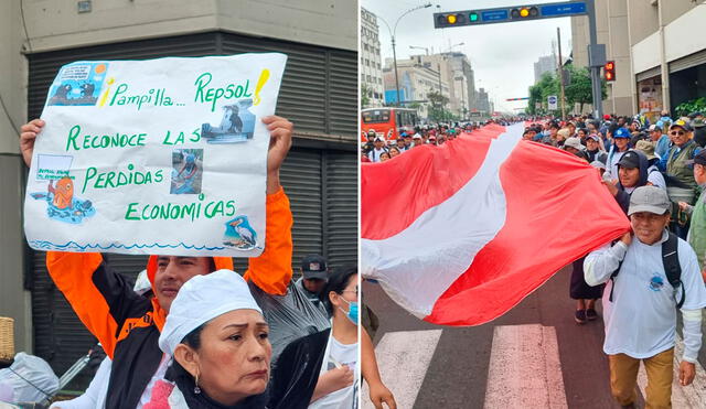 Pescadores acusan a Repsol de no reparar daños ocasionados por el derrame de petróleo en mar peruano a quienes viven de la pesca. Foto: composición La República/Rosario Rojas - Video: Rosario Rojas/LR