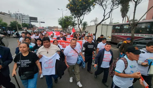 Marcha en Gamarra para pedir que se frene la delincuencia en la zona. Foto y video: Jessica Merino/La República