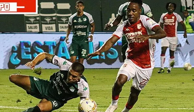 Deportivo Cali y Santa Fe no lograron sumar de a tres en la Liga BetPlay. Foto: Santa Fe