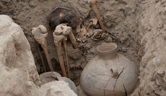 Nuevo hallazgo preinca en la Huaca Pucllana. Foto: Ministerio de Cultura