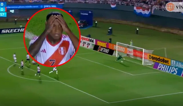 Andy Polo estuvo cerca de abrir el marcador para la Blanquirroja. Foto: captura/América Deportes